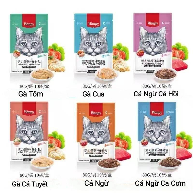 [Combo 15 Gói] Pate Wanpy Cho Mèo Gói 80g - Pate Cho Mèo Wanpy (Mix Đủ Vị)