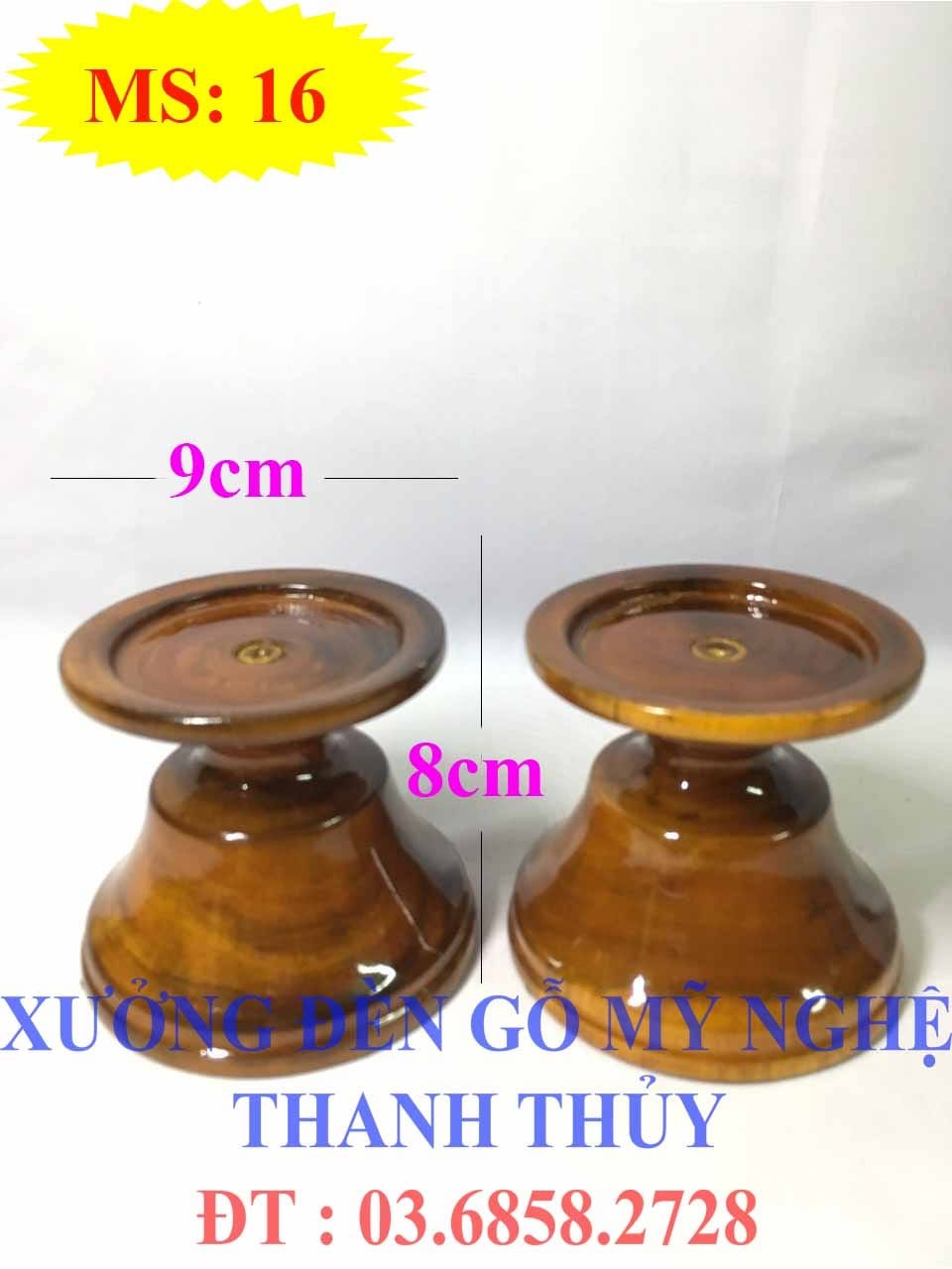 Chân nến bàn thờ hàng đẹp chất lượng - Gỗ tràm- MS: 16