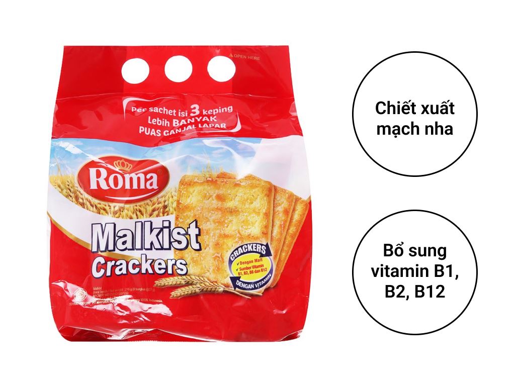 Bánh Malkist Crackers Roma gói 216g
