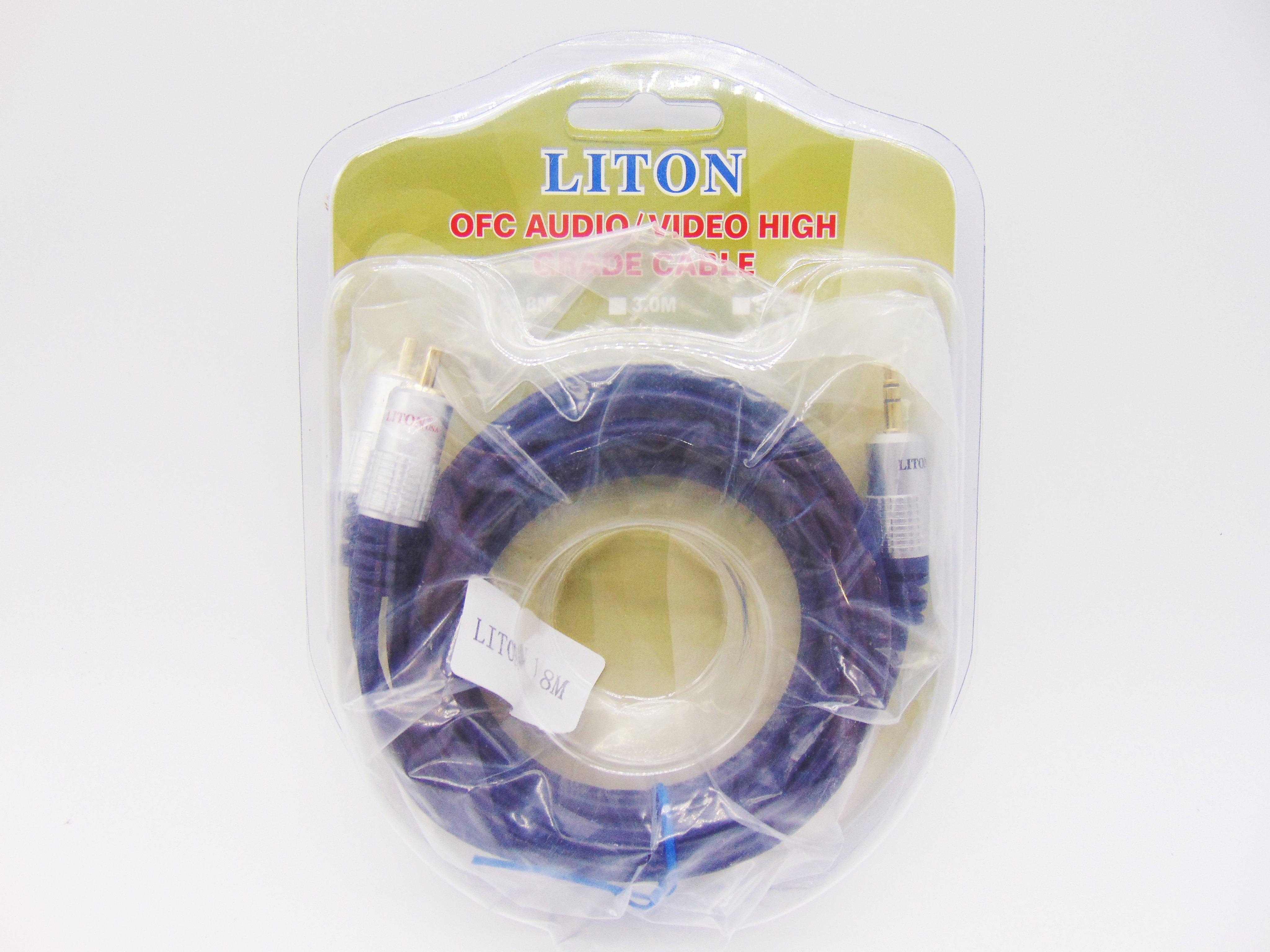 Dây 3.5mm ra 2 đầu RCA Liton USA (màu xanh)