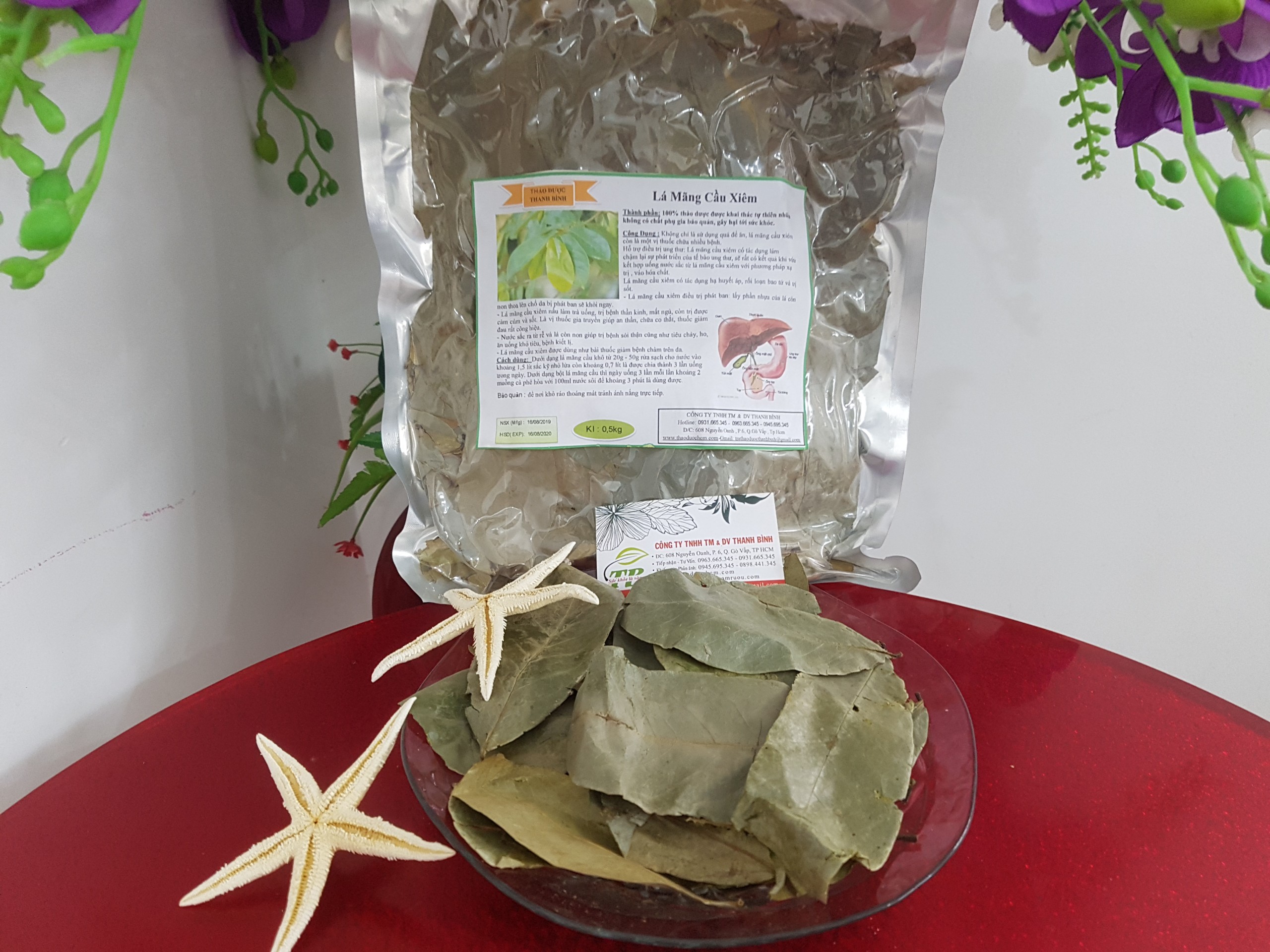 Lá mãng cầu xiêm khô 1kg hck - hàng công ty