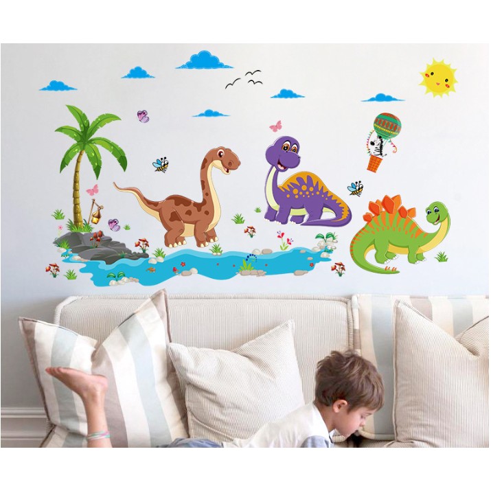 Decal dán tường Vườn khủng long