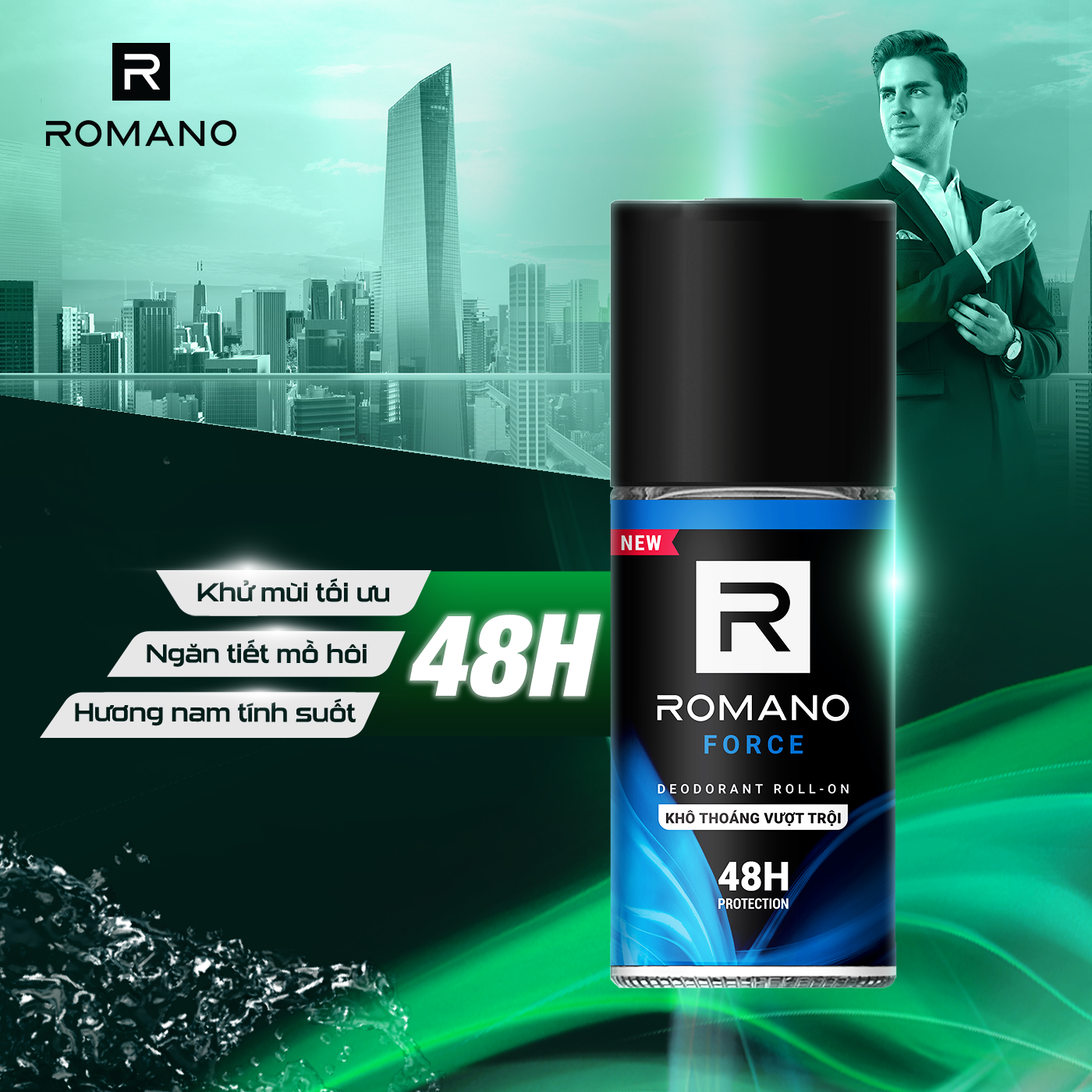 Romano Force Deodorant Roll-On 50ml