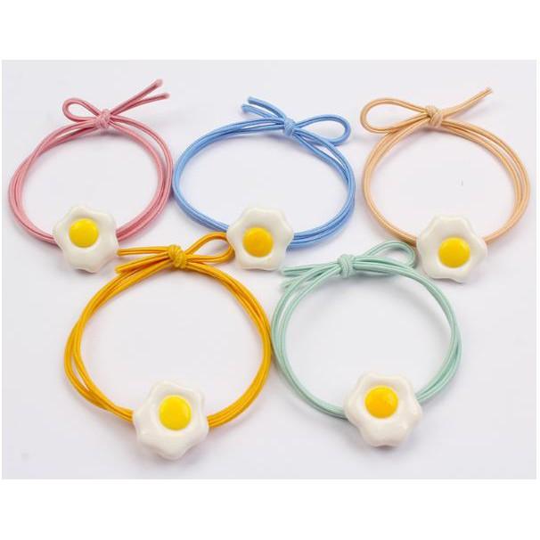 Dây thun buộc tóc hình trứng ốp la siêu độc đáo, cute