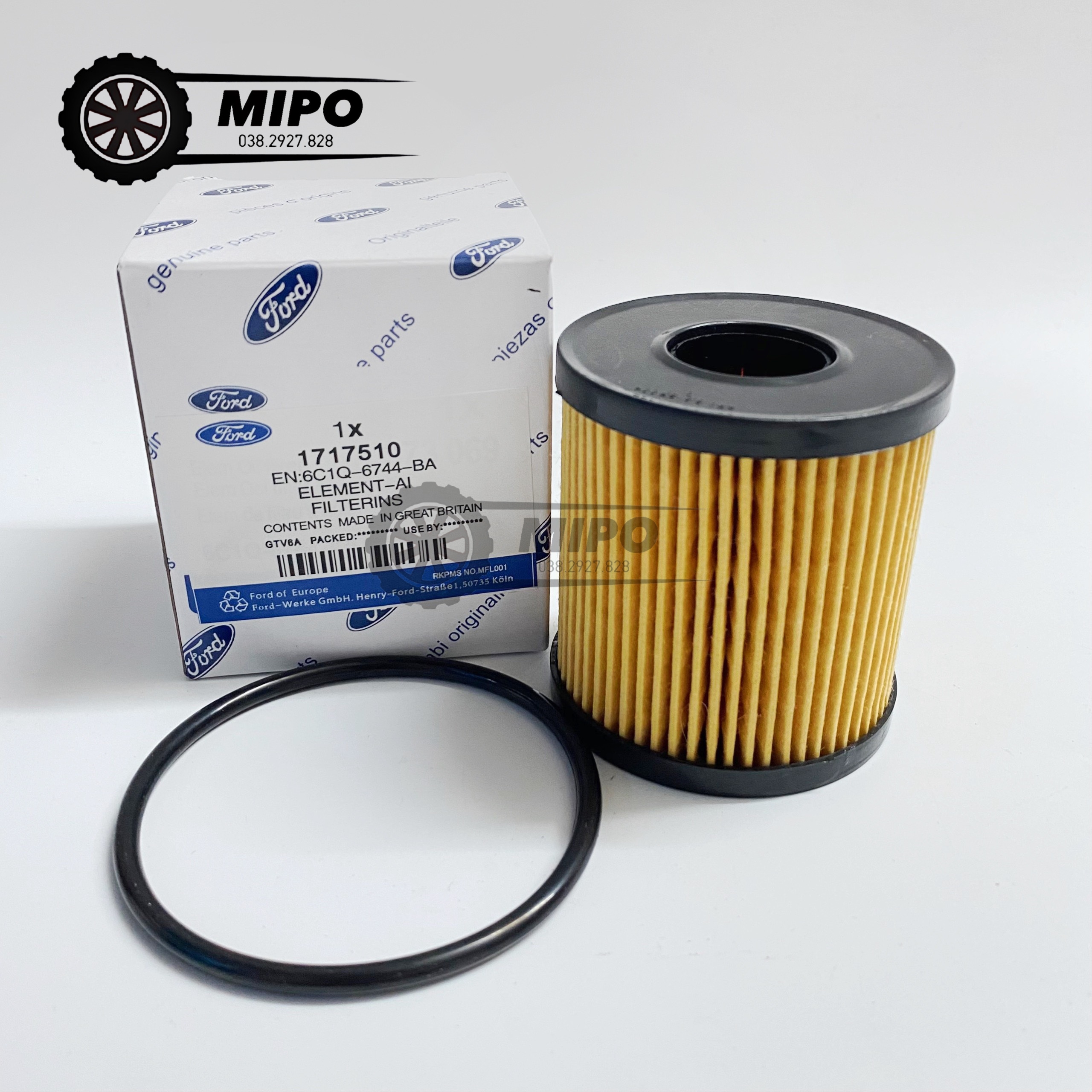 Lọc nhớt (lọc dầu) động cơ xe Ford Transit (Mã: 6C1Q6744AA, 6C1Q6744AA) - Giấy vàng