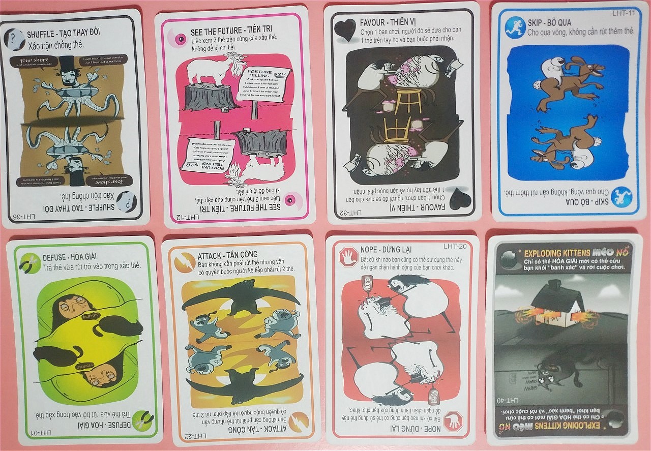 Bộ trò chơi Board Game Mèo Nổ Exploding Kittens 56 thẻ phiên bản TIẾNG VIỆT
