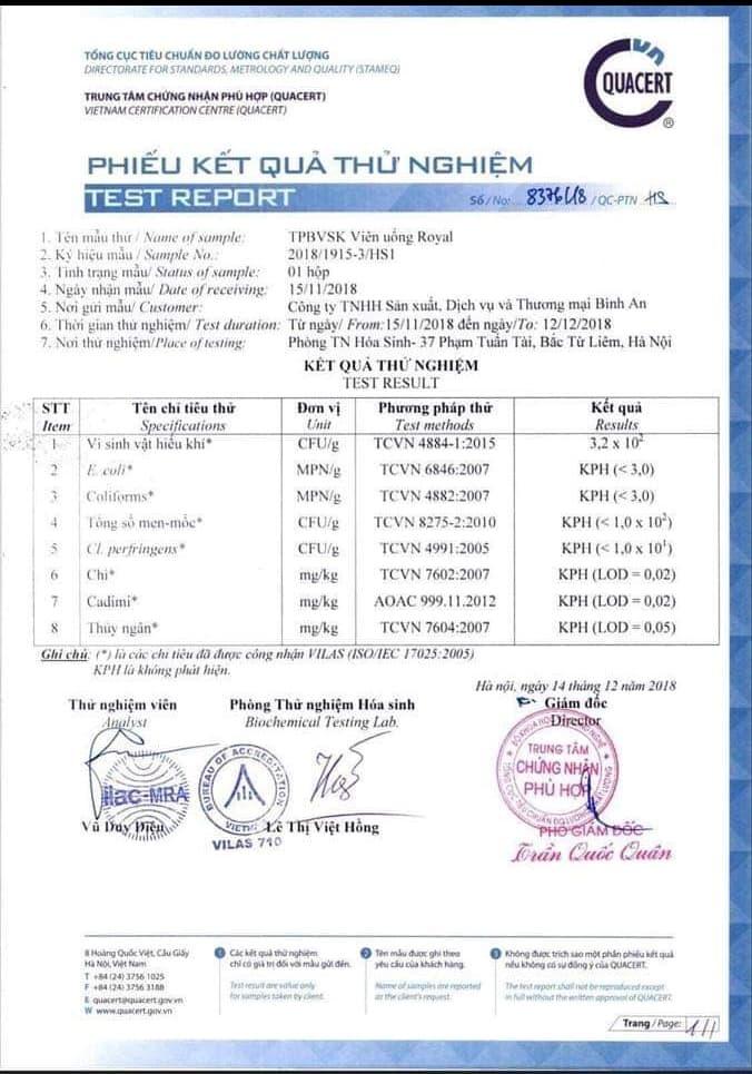 Viên Uống Trắng Da Mờ Nám Royal