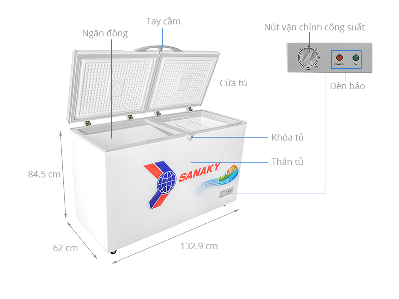 Tủ Đông Sanaky VH-4099A1 ( 1 Ngăn Đông, 400 Lít) - Bảo hành chính hãng  - Voucher 10% lên đến 800K