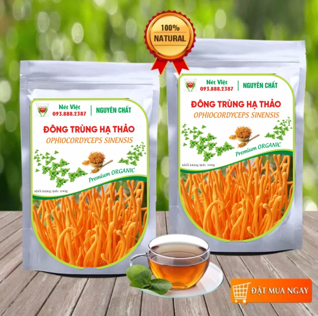 Đông Trùng Hạ Thảo Sấy Khô 100g (Nuôi Cấy Tại Việt Nam)