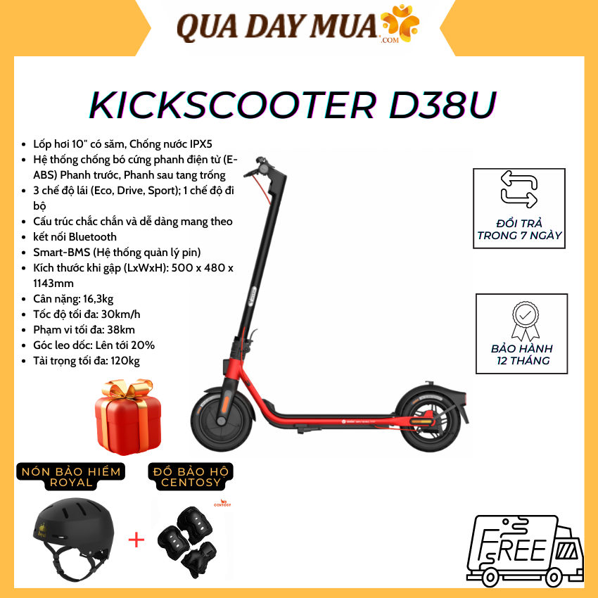 Xe điện mini Segway Ninebot Kickscooter D38U