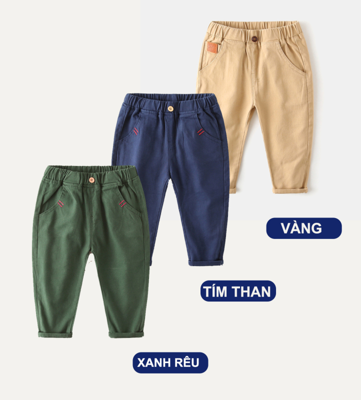 Quần kaki WAPYPY dáng xinh có túi cho bé chất vải mềm mịn QK2