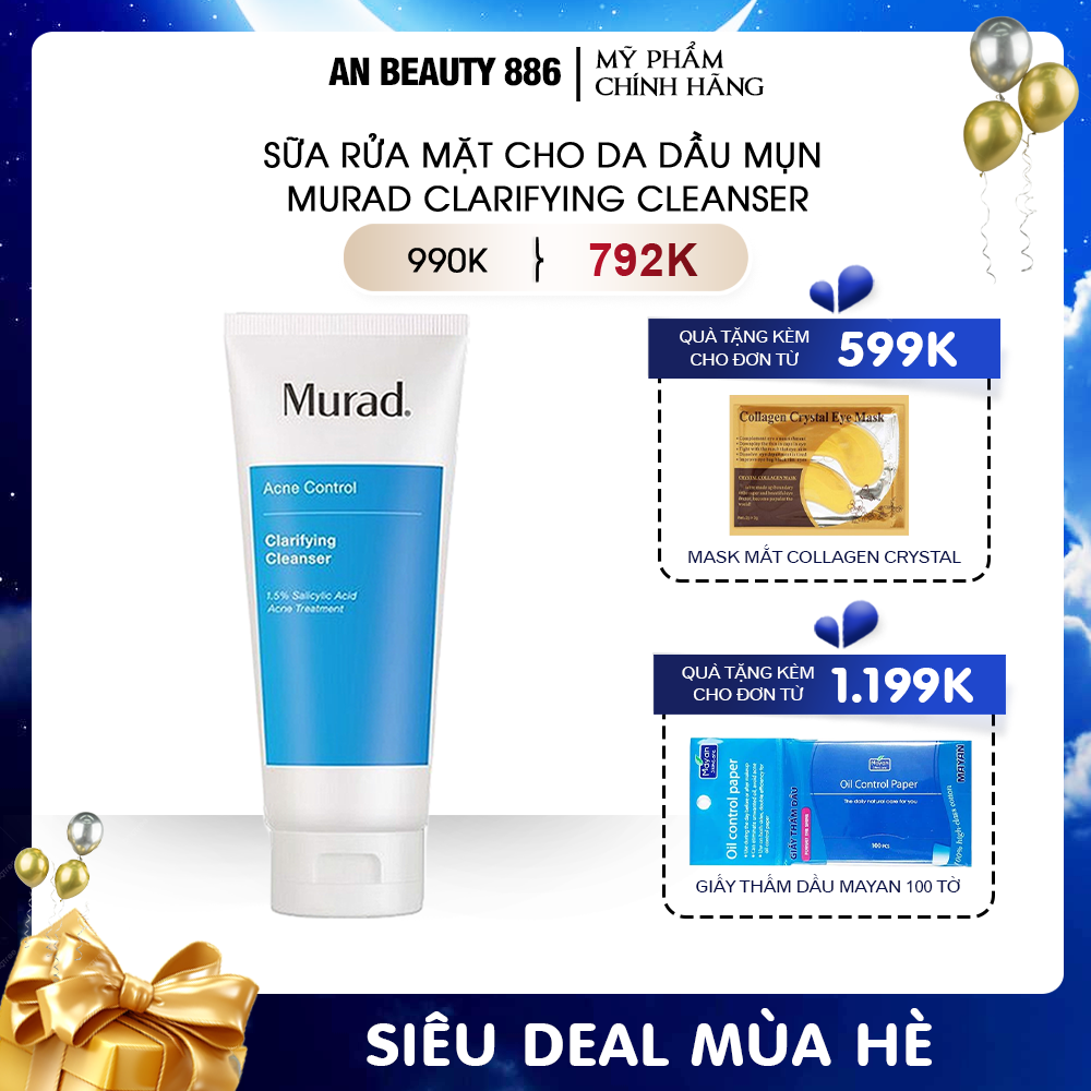 Sữa rửa mặt cho da dầu mụn Murad Clarifying Cleanser 200ml