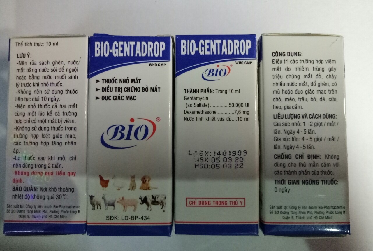 1 lọ nhỏ mắt bio-gentadrop cho chim,vẹt và yến phụng