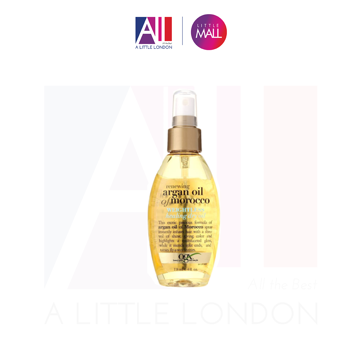 Xịt dưỡng tóc OGX Argan Oil Of Morocco Weightless Reviving Dry Oil 118ml