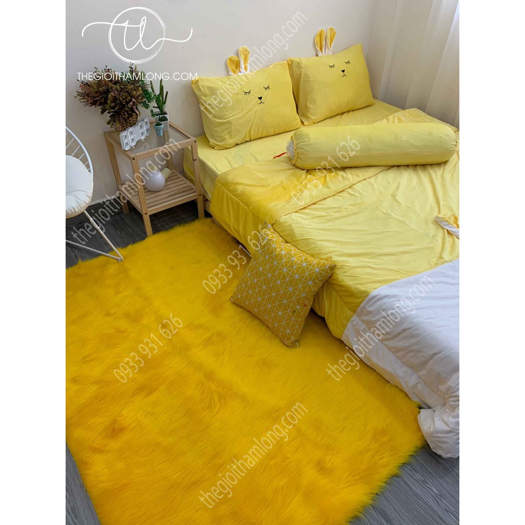 Thảm lông màu vàng - lông dài hồ ly 5cm
