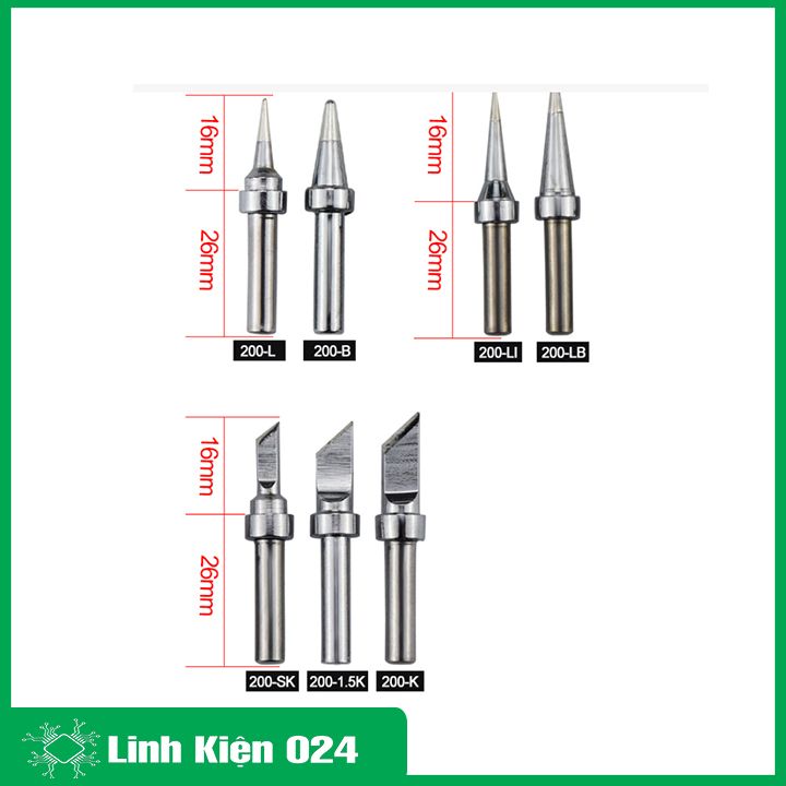Mũi hàn 200 thay thế cho tay máy hàn Quick 203, Hunter 203