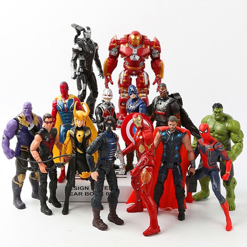 MH19 - Mô Hình 14 Siêu Anh Hùng Marvel Thor Iron Man Thanos Spider man