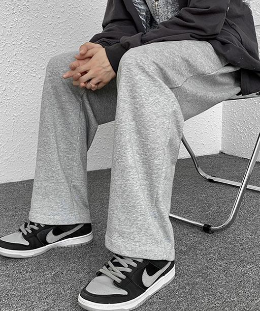 Quần ống rộng nỉ suông nam nữ Basic Track Pants