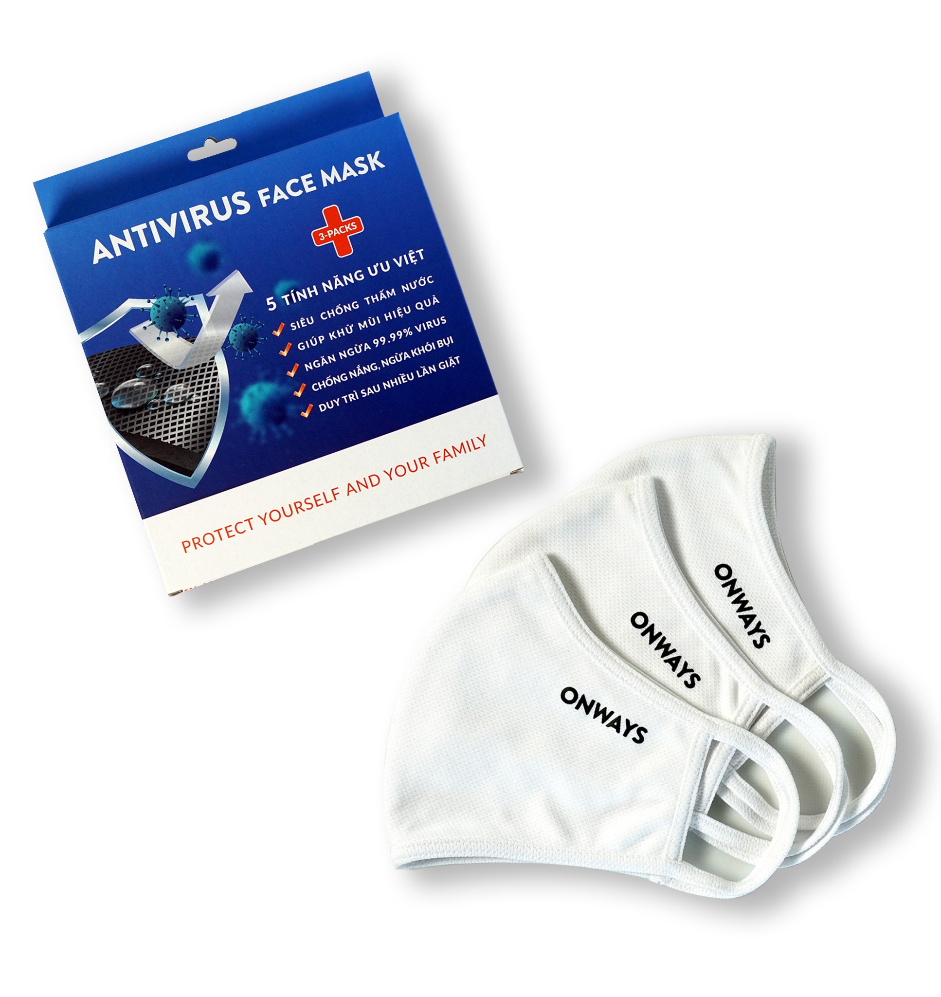 ONWAYS Set 3 Khẩu Trang Vải Cao Cấp AMA 2004