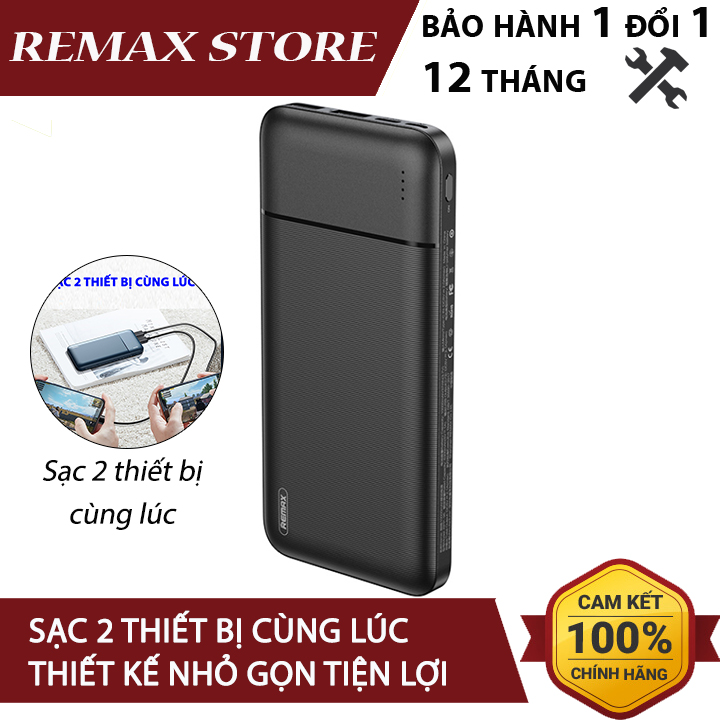 Pin Dự Phòng 10000mah Remax RPP-96 Garie Series Fast Charging 2.1A tích hợp 2 cổng USB