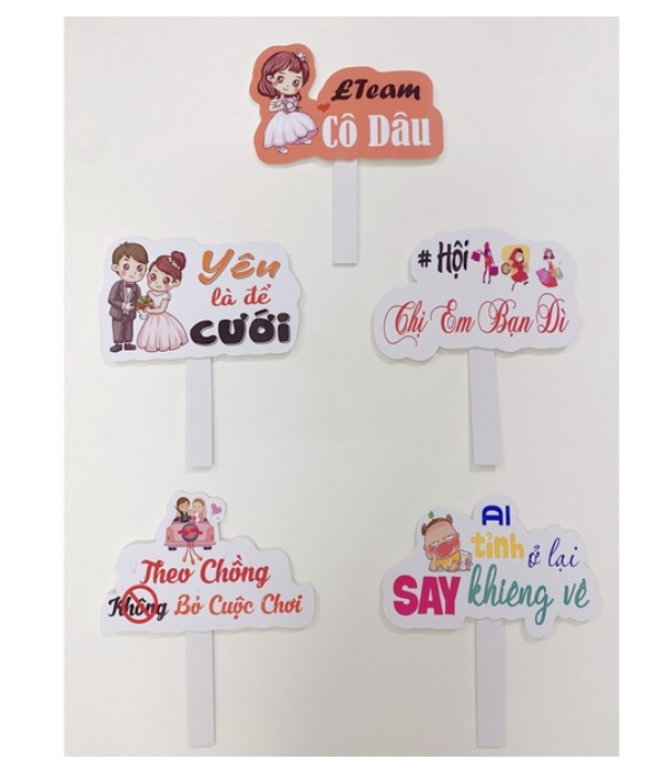 combo 5 hashtag check in đám cưới (có sẵn)