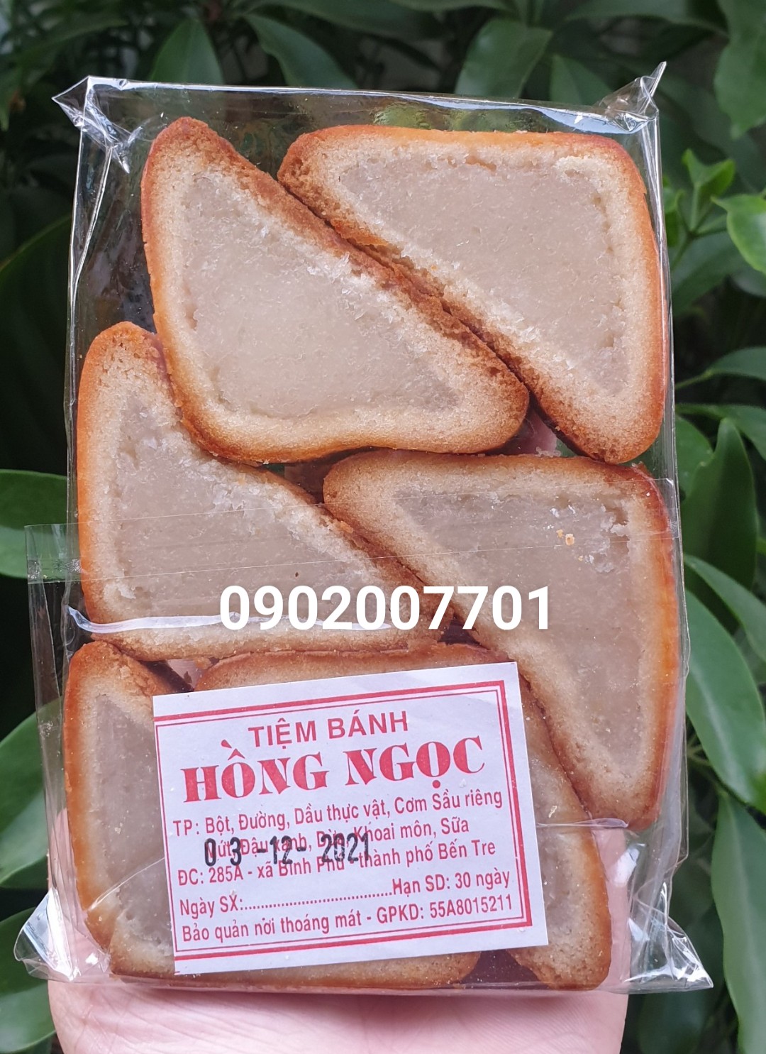 Bánh Xà Lam gói 6 cái (200g) - Bánh dừa dẻo - Bánh ăn vặt - Bánh in dừa-đồ ăn vặt-ăn vặt