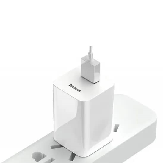 Đầu Sạc Nhanh Baseus 24W (1U-24W-Công nghê PD 3.0) Trắng- Mã Cᴄall-AX02