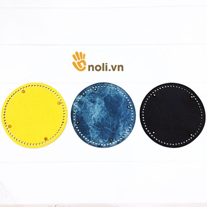Đế túi tròn da PU đục lỗ sẵn 19x19 cm