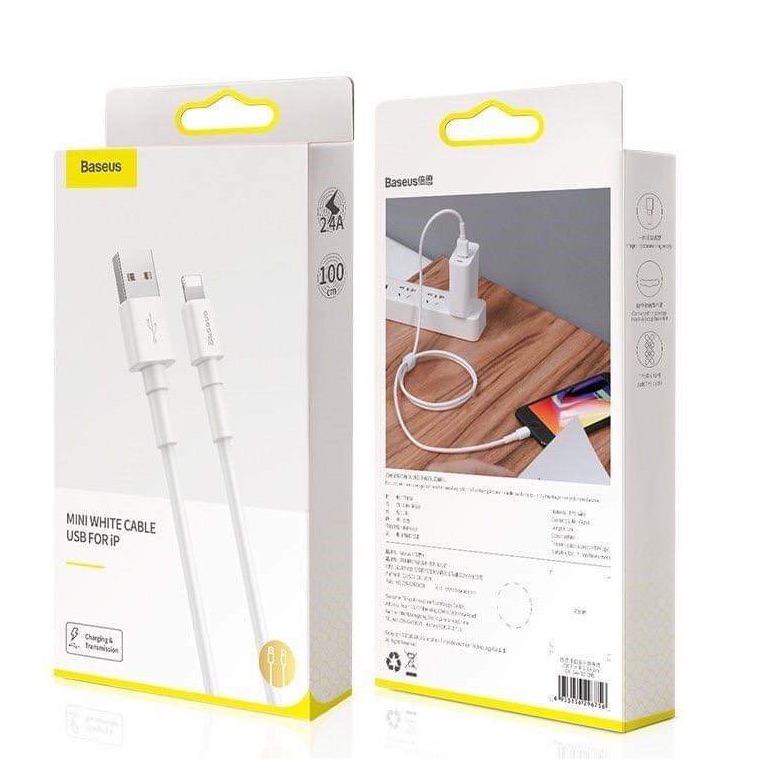 DÂY CÁP SẠC NHANH SIÊU BỀN BASEUS MINI WHITE DÙNG CHO iphone LIGHTNING
