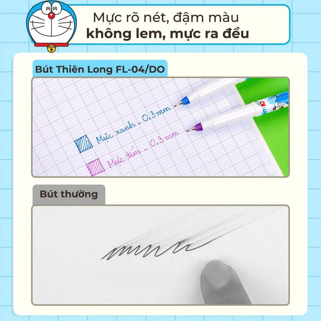 Bút Lông Kim Thiên Long - FL-04/DO - Mực Tím - Mực Xanh