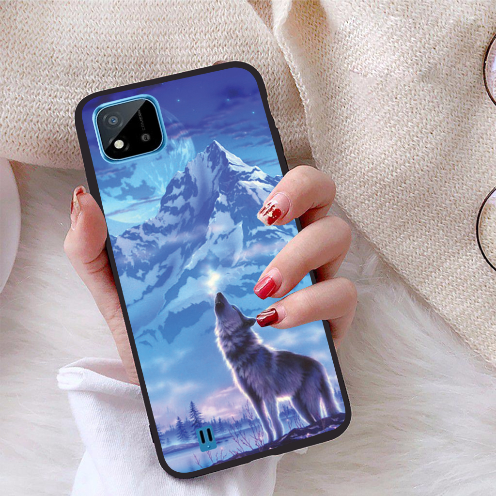 Ốp lưng iCase dành cho Realme C11 2021 viền dẻo TPU BST Sói và ánh trăng
