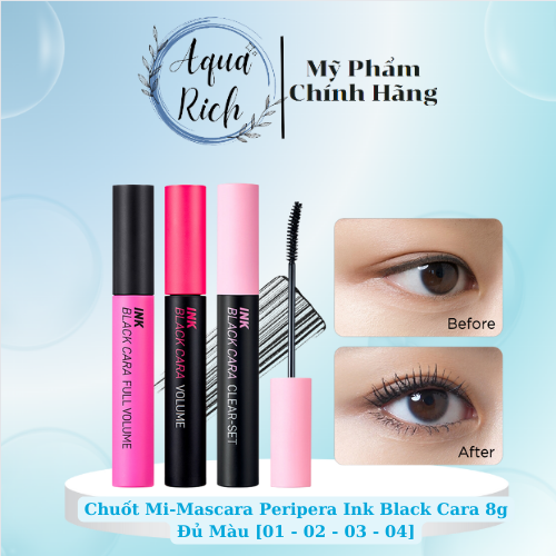 [Chuốt Mi] Mascara Peripera Ink Black Cara 8g Đủ Màu [01 - 02 - 03 - 04]