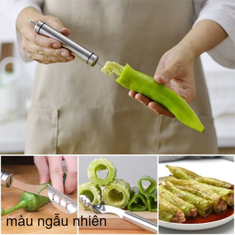 Dụng cụ lấy ruột khổ qua, dưa leo nhanh nhất, tiện sử dụng cho gia đình