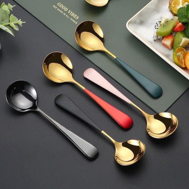 Muỗng thìa Inox mạ vàng sang trọng