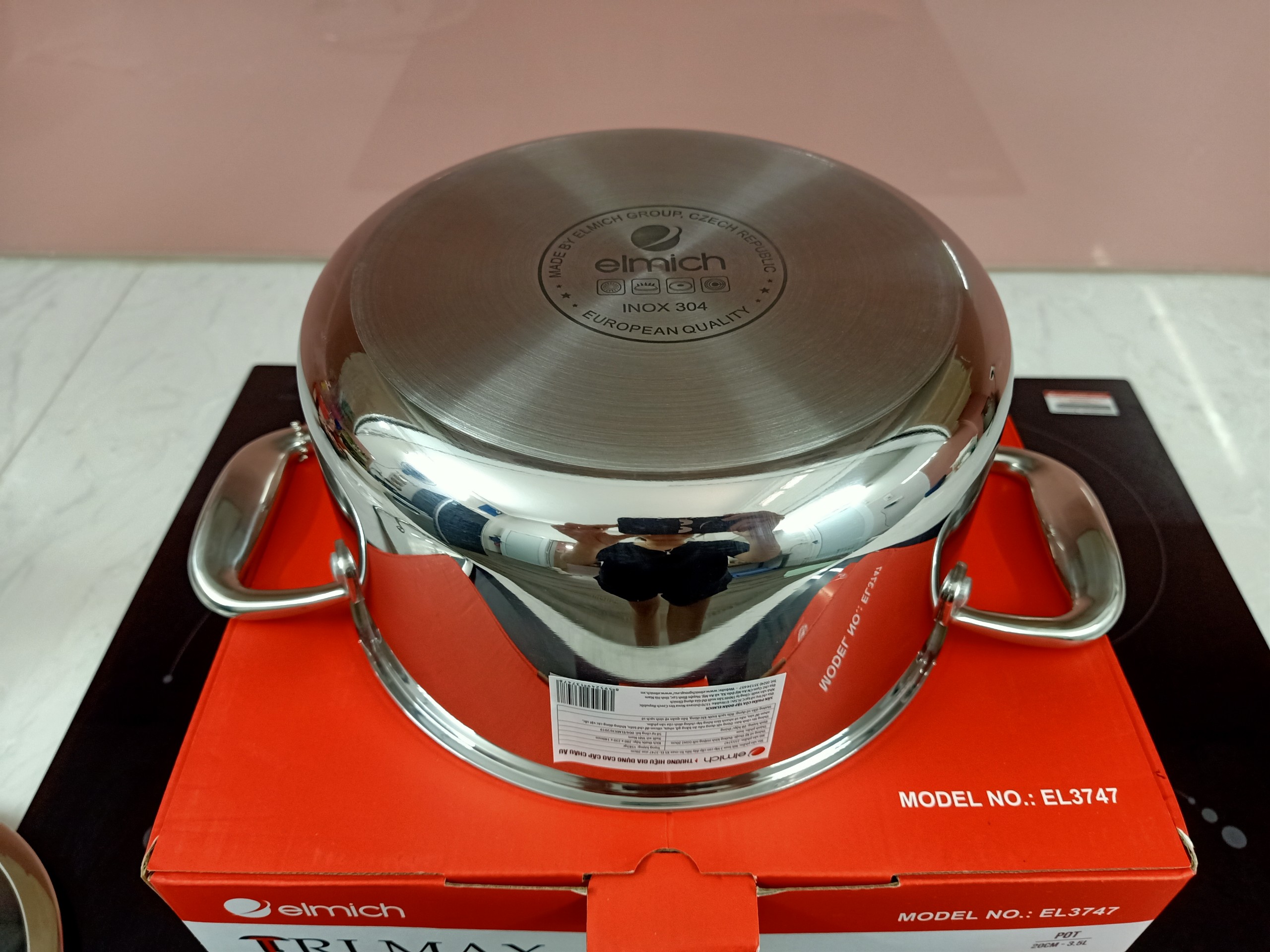 Nồi  Inox 3 lớp cao cấp đáy liền Elmich Trimax XS 3747 18cm, 20cm, 24cm, 26cm, 28cm