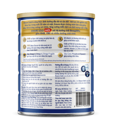 Sữa Bột Ensure Gold Abbott Hương Vani (HMB+YBG) 850g