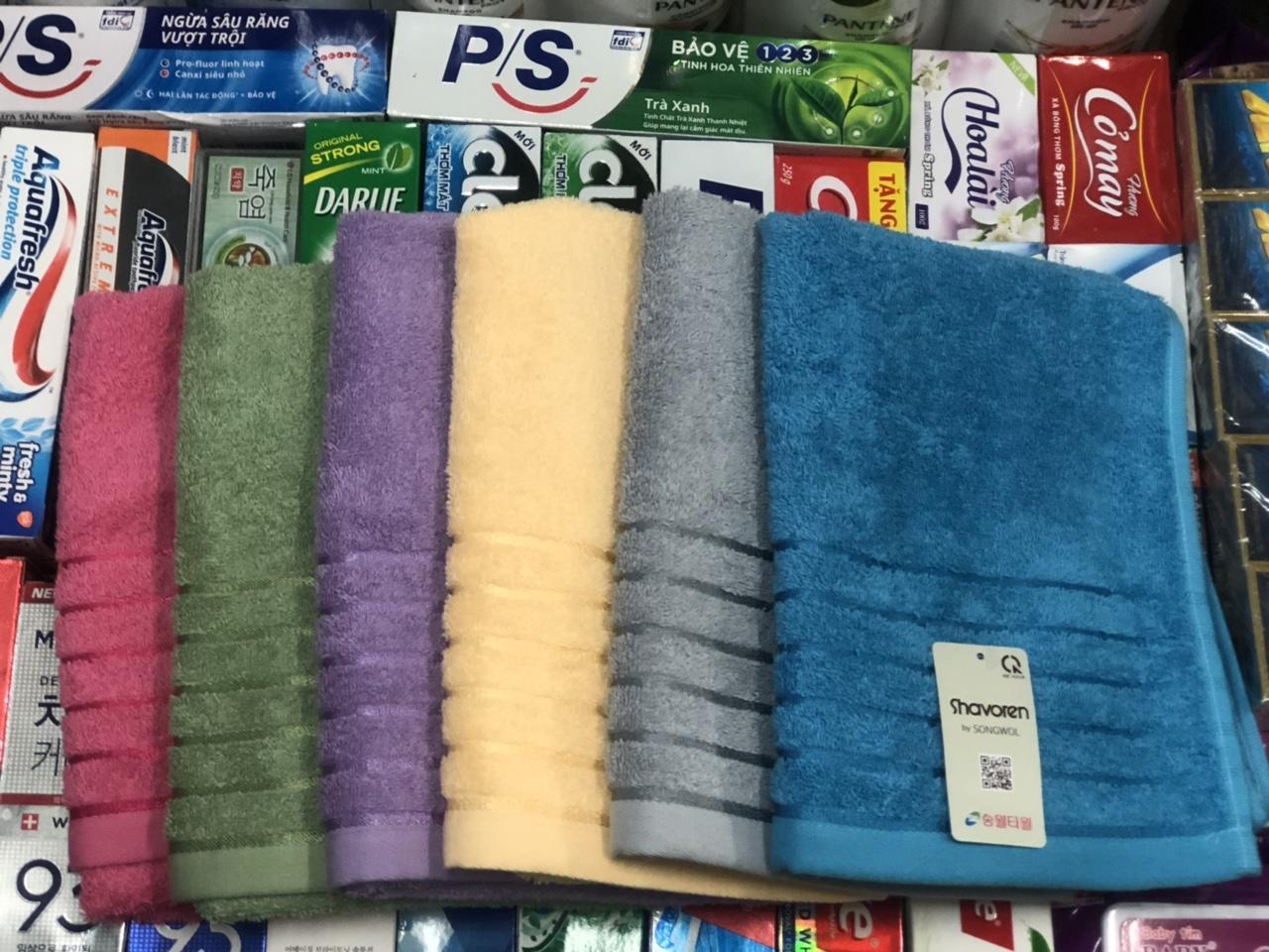 ( Giá Sốc) Khăn Cotton Songwel Shavoren SH LINE BORDER BATH ( 6 Màu)