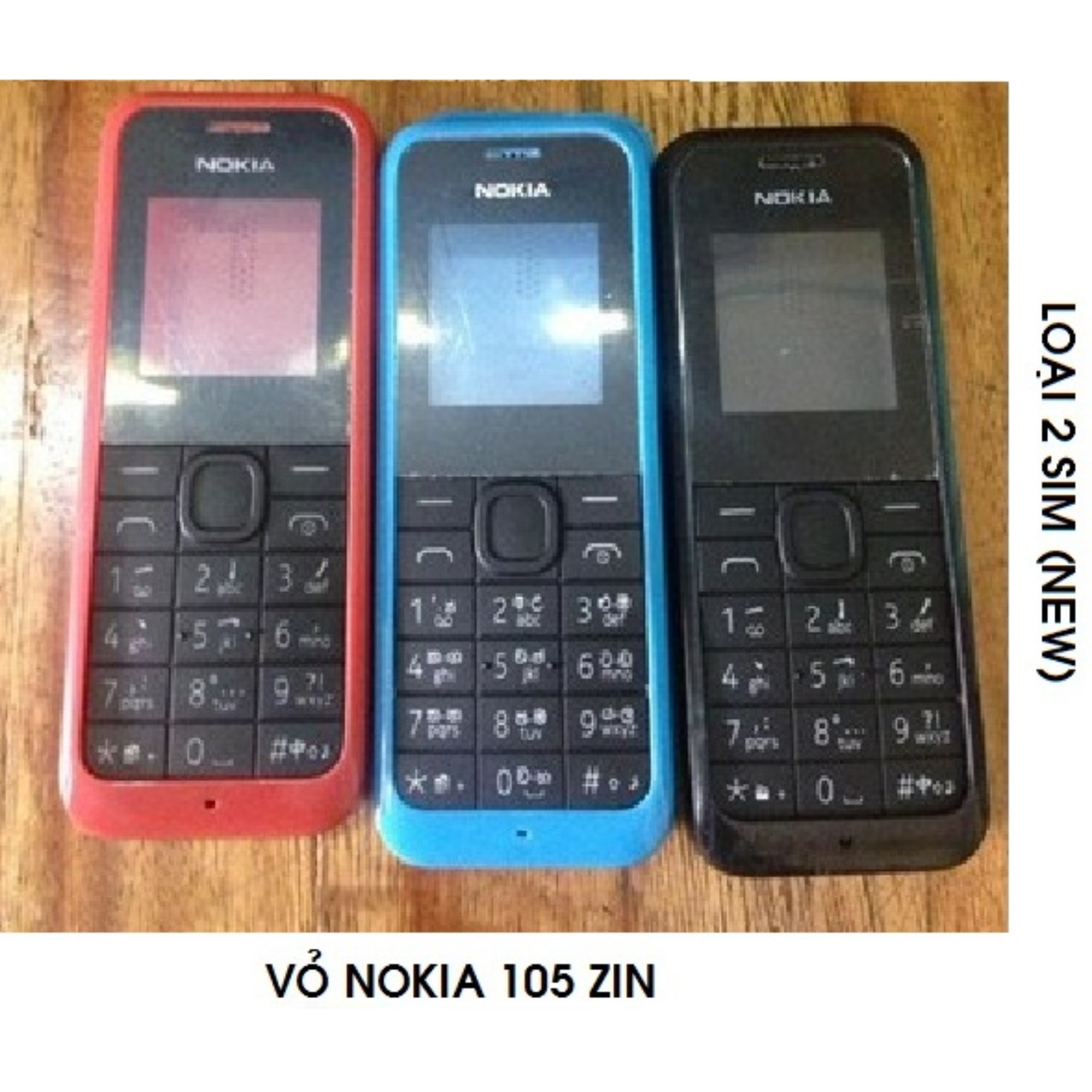 TRỌN BỘ VỎ NOKI 105-LOẠI 2SIM (CÓ PHÍM, CÓ SƯỜN)