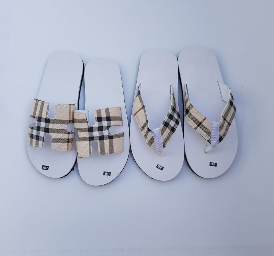 Dép cặp nam nữ ( đế trắng quai sọc vàng ) size 35 đến 44