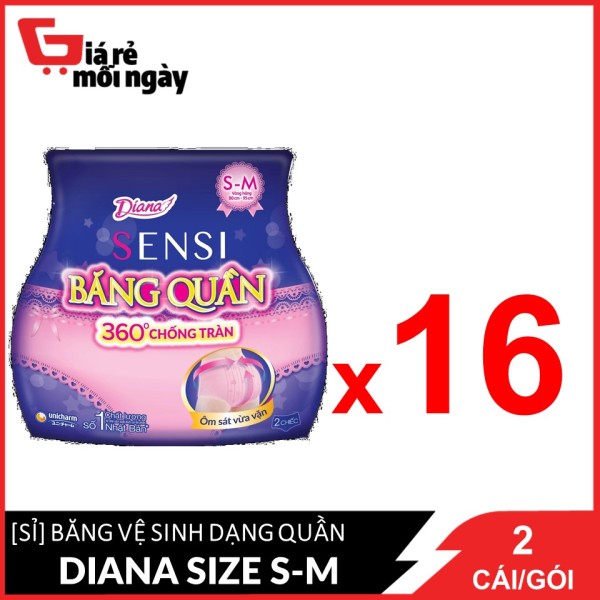 [HCM][Giá sỉ] Nguyên thùng Băng vệ sinh Diana dạng quần  Size S-M 2 chiếc/góiX16 nhập khẩu