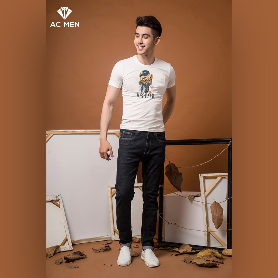 Áo Thun Nam In Hình Gấu HAPPIER - AC MEN