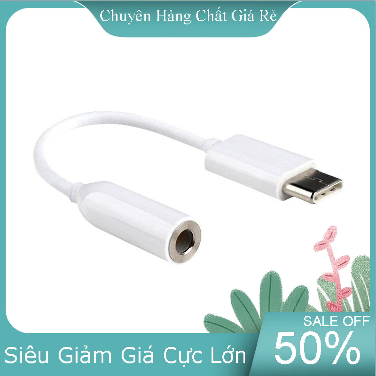 hàng tốt- jack chuyển đổi tai nghe type c (usb c- dành cho máy chân type c)