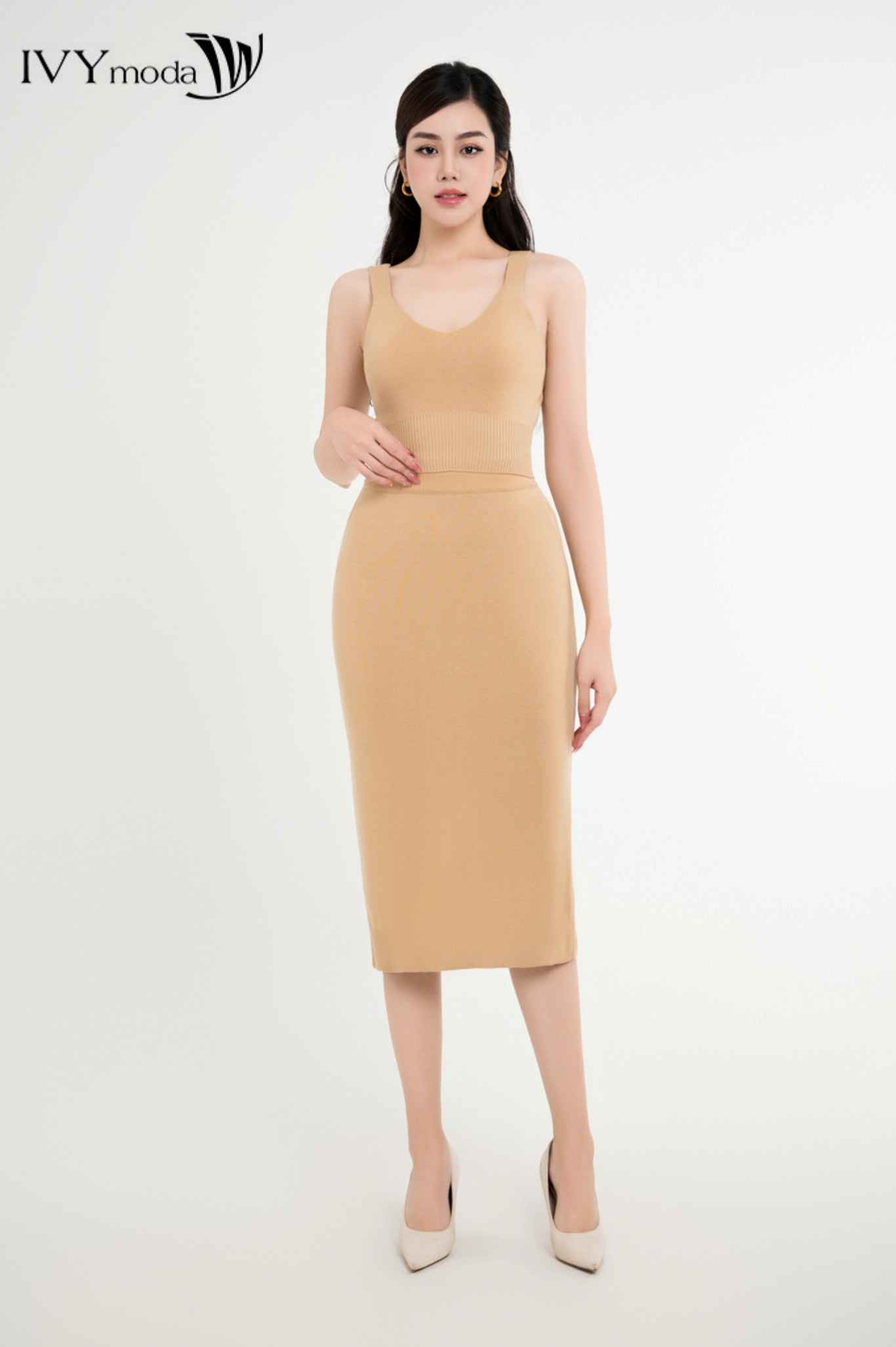 Áo 2 dây len lông cừu IVY moda MS 12M7810