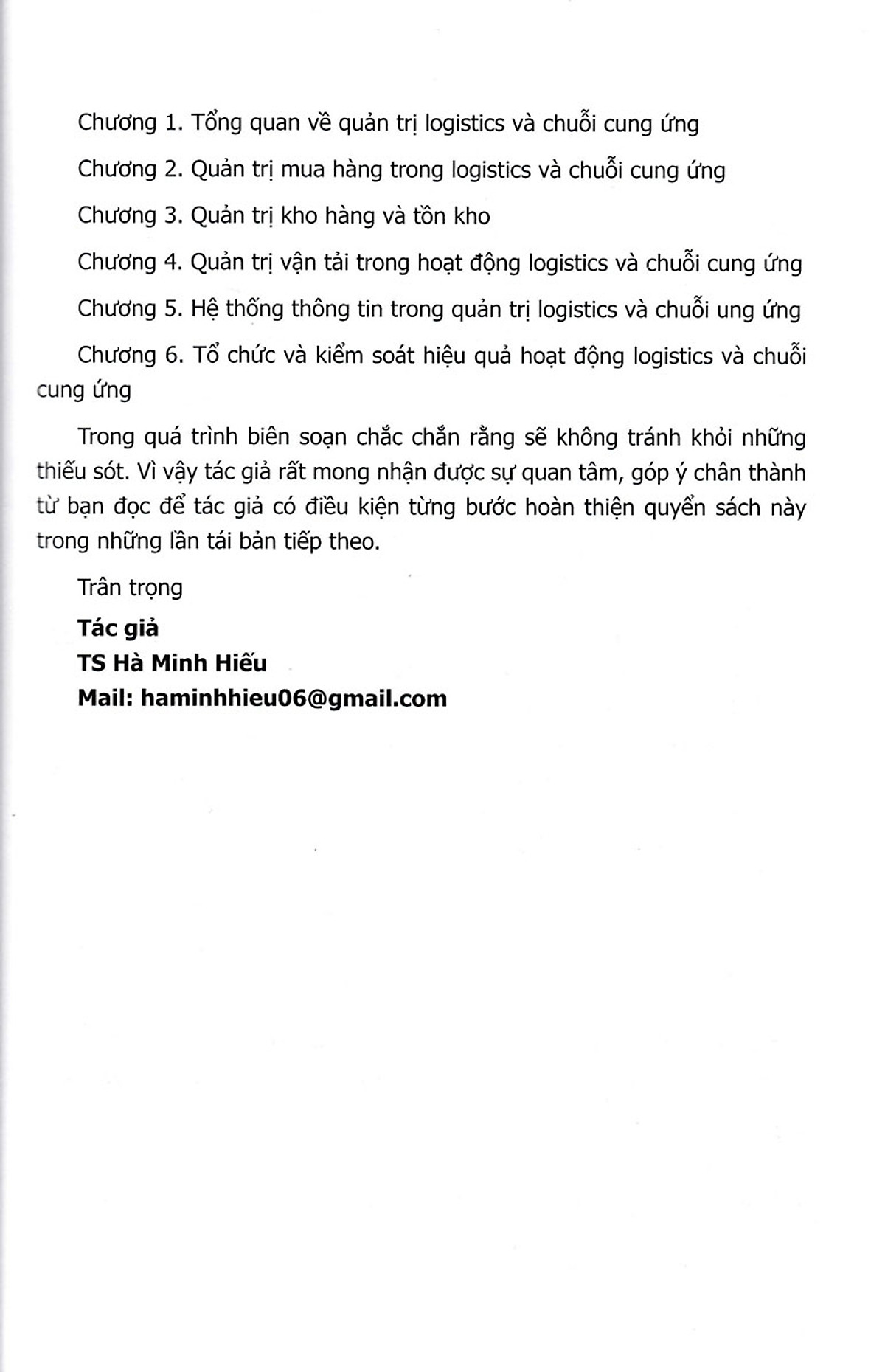 Quản trị logistics và chuỗi cung ứng