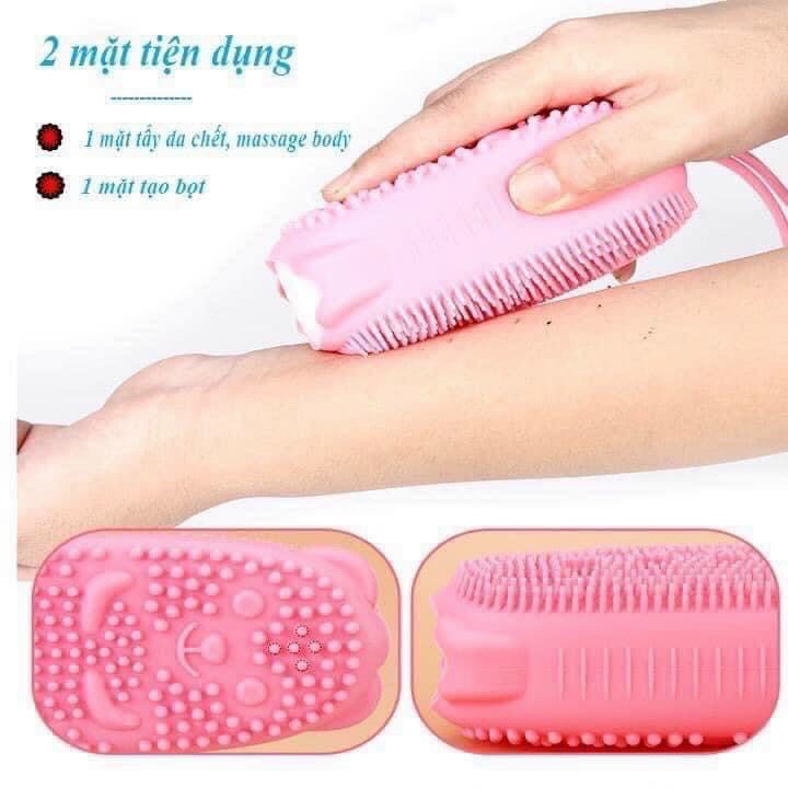 CỰC TỐT - BÔNG TẮM SILICON 2 MẶT TẠO BỌT CAO CẤP HÀN QUỐC - BÔNG TẮM HÌNH HẠT ĐẬU GIÚP CHÀ RỬA CƠ THỂ TẠO CẢM GIÁC THOẢI MÁI THƯ GIÃN XẢ STRESS- BÔNG TẮM SILICON