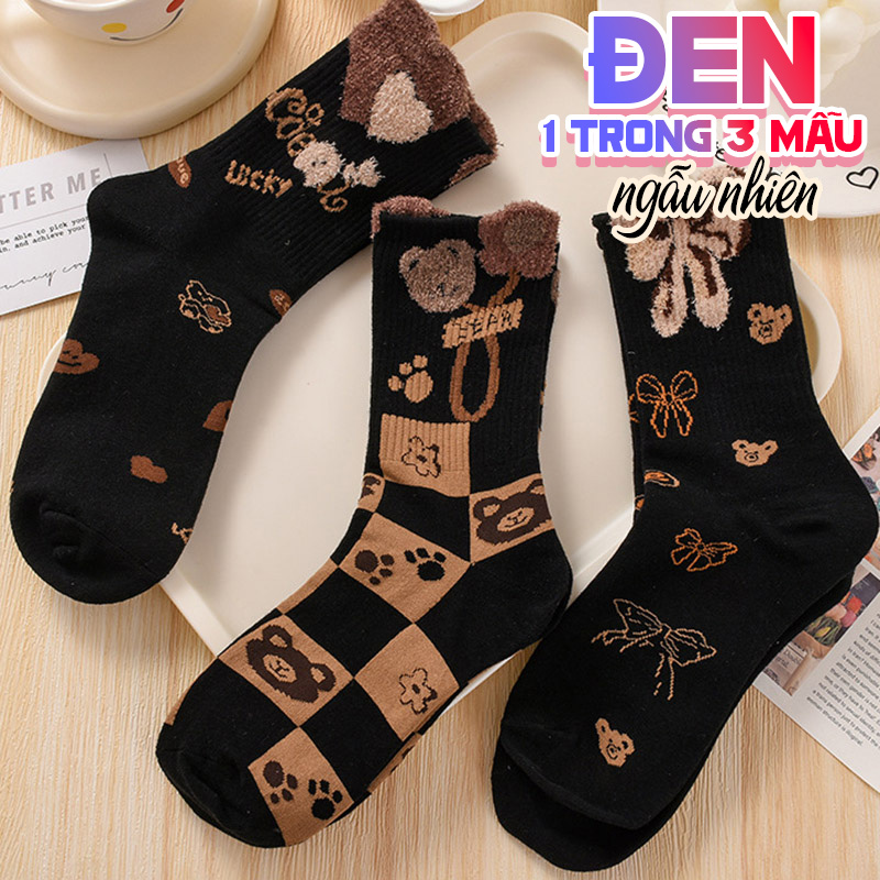 Women Men's calf socks over the knee thigh high socks vintage bear set-100style