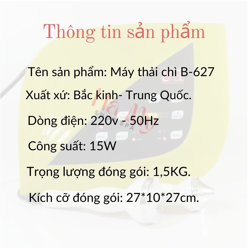 Máy hút chì, máy thải chì thải độc tố B627 Vàng cho spa