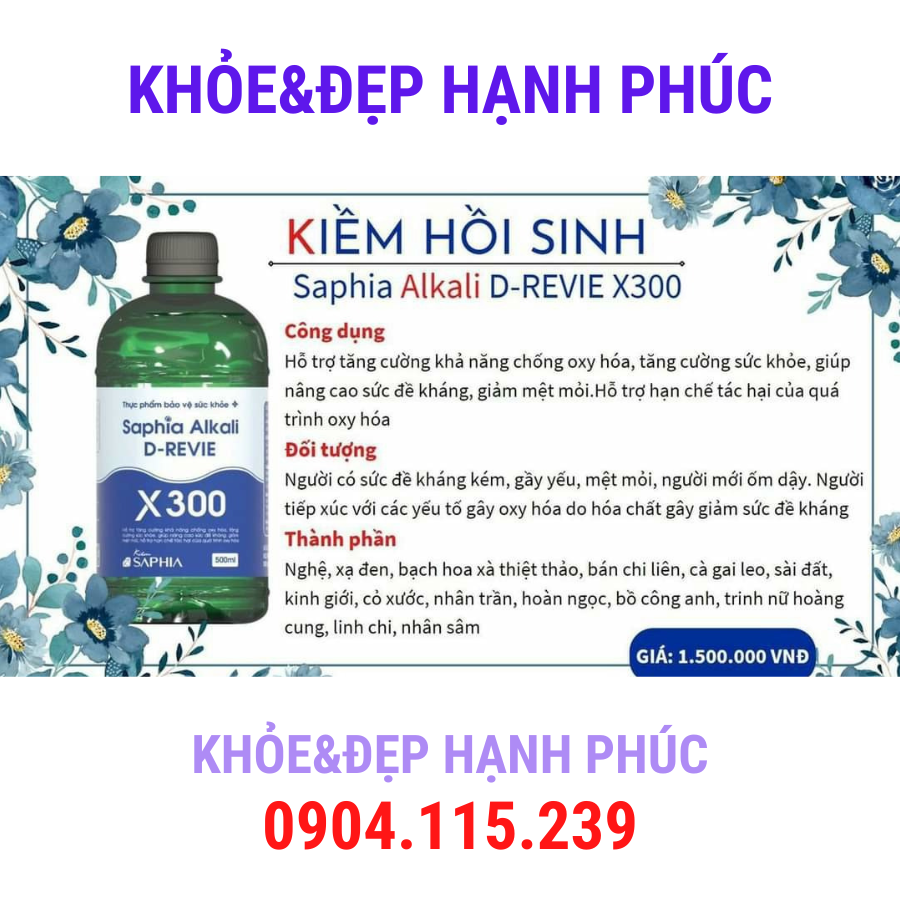Kiềm gan thận Saphia Alkali X300 – 500 ml/chai
