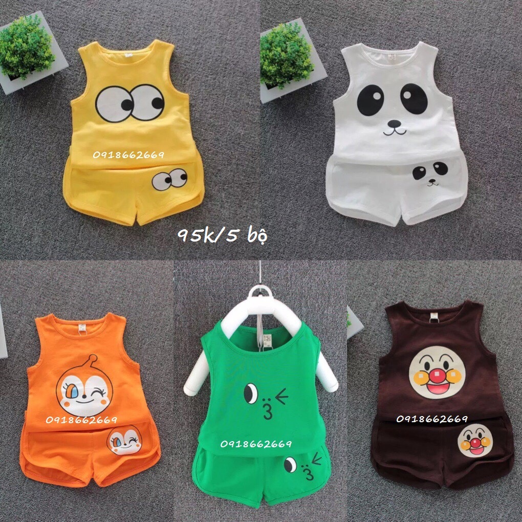 Bộ ba lỗ bé trai bộ ba lỗ bé gái size 3-14kg
