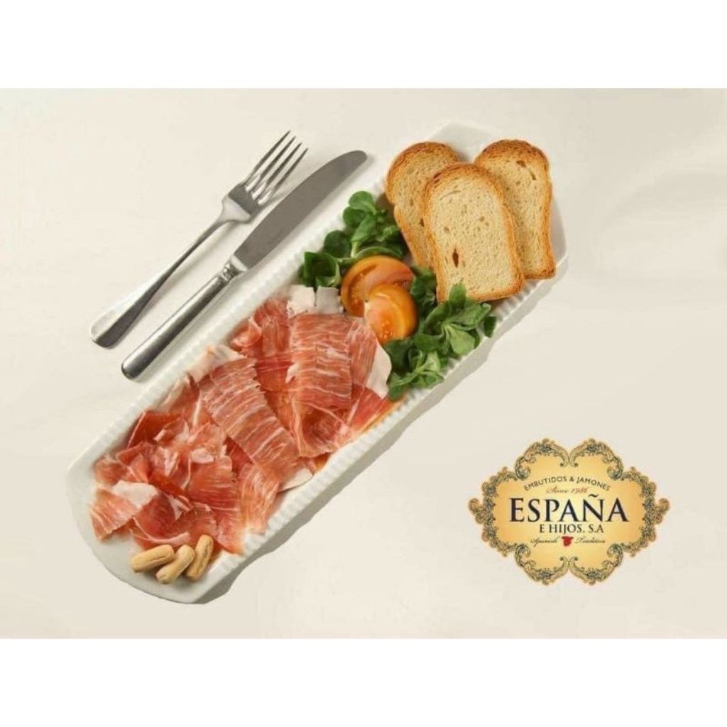 Đùi heo muối Espana Mini Jamon Curado Tây Ban Nha 1kg, heo trắng ủ muối 16 tháng xông khói, quà tết